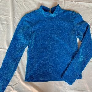 Sparkly Blue Mockneck Longsleeve